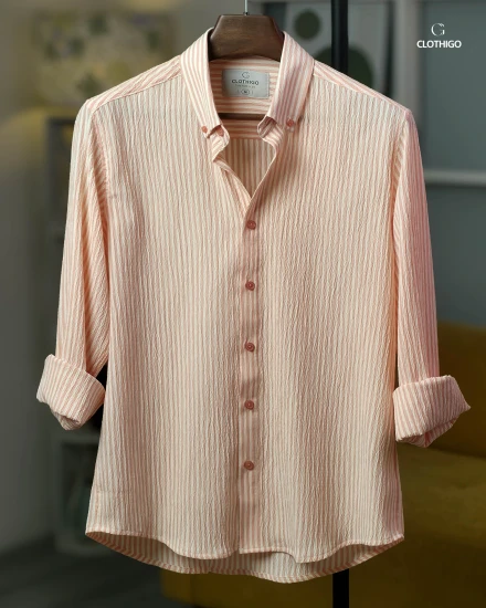 Men's Urban Fit Coral Mist Stripe Shirt - L/S - CG1265