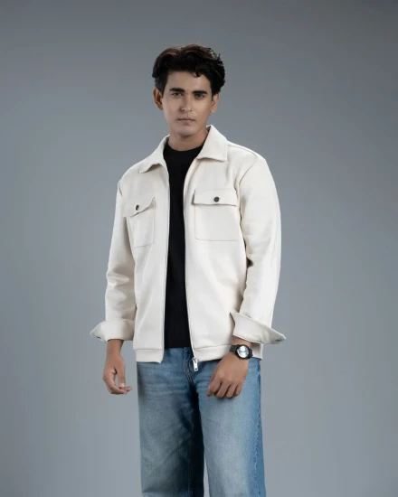 Men's Scuba Suede Knit Jacket (Classic Ecru)