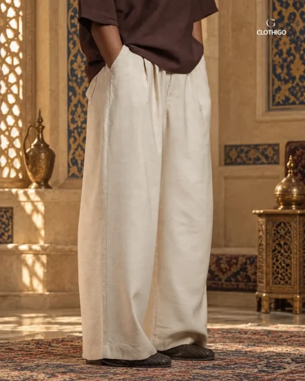 Zen-Wear Wide Leg Bottom - Beige - CGZWB204